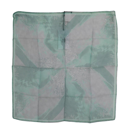Costume National Élégant Foulard Imprimé Vert en Soie