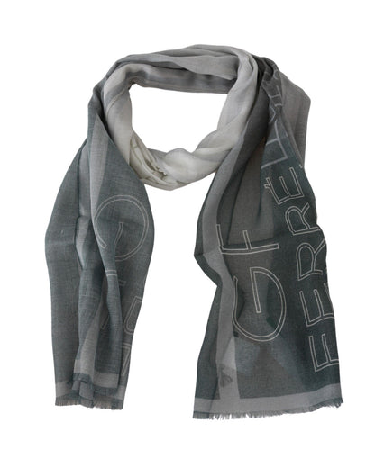 Écharpe élégante à motifs bleu-gris GF Ferre