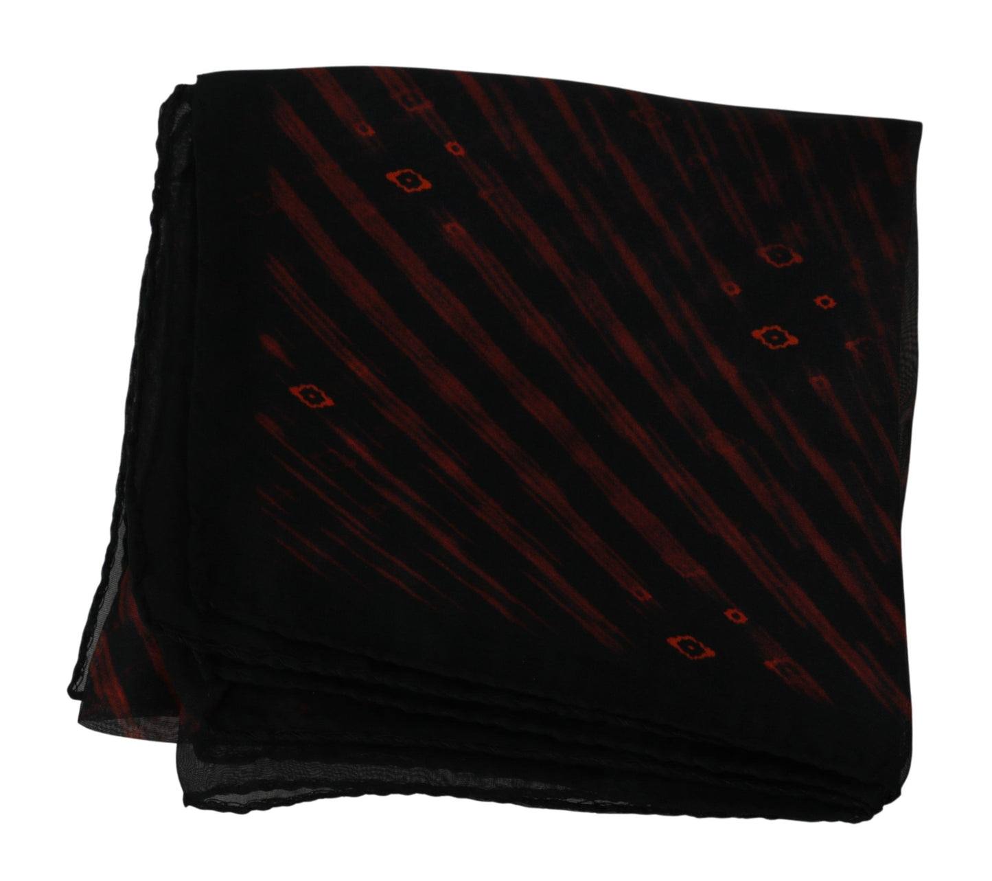 Costume National Black Orange 100% Silk Branded Scarf by Costume National