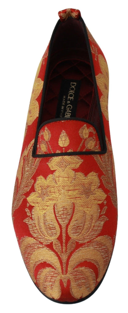 Mocassins Dolce &amp; Gabbana en brocart or rose