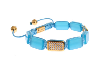 Bracelet élégant Nialaya en opale bleue et diamants