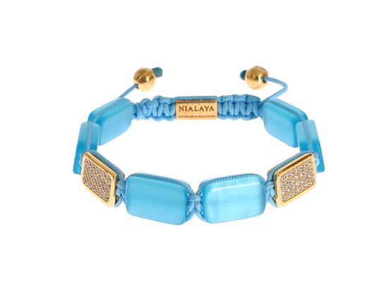 Bracelet élégant Nialaya en opale bleue et diamants