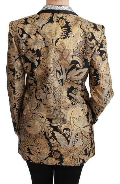 Blazer élégant en jacquard fleuri doré Dolce &amp; Gabbana