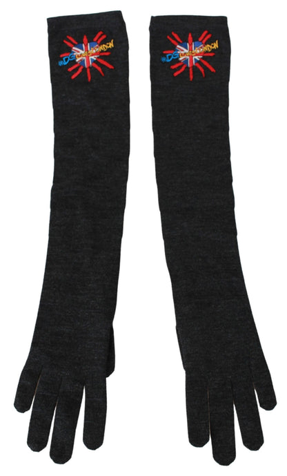 Gants élégants en laine Dolce &amp; Gabbana jusqu'aux coudes