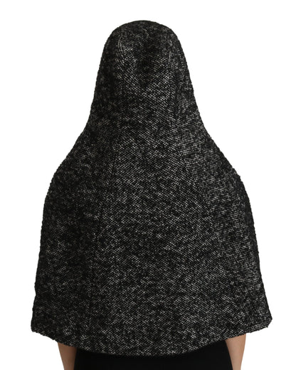 Écharpe à capuche élégante en laine grise Dolce &amp; Gabbana par une marque italienne emblématique