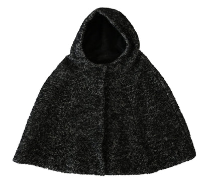 Écharpe à capuche élégante en laine grise Dolce &amp; Gabbana par une marque italienne emblématique