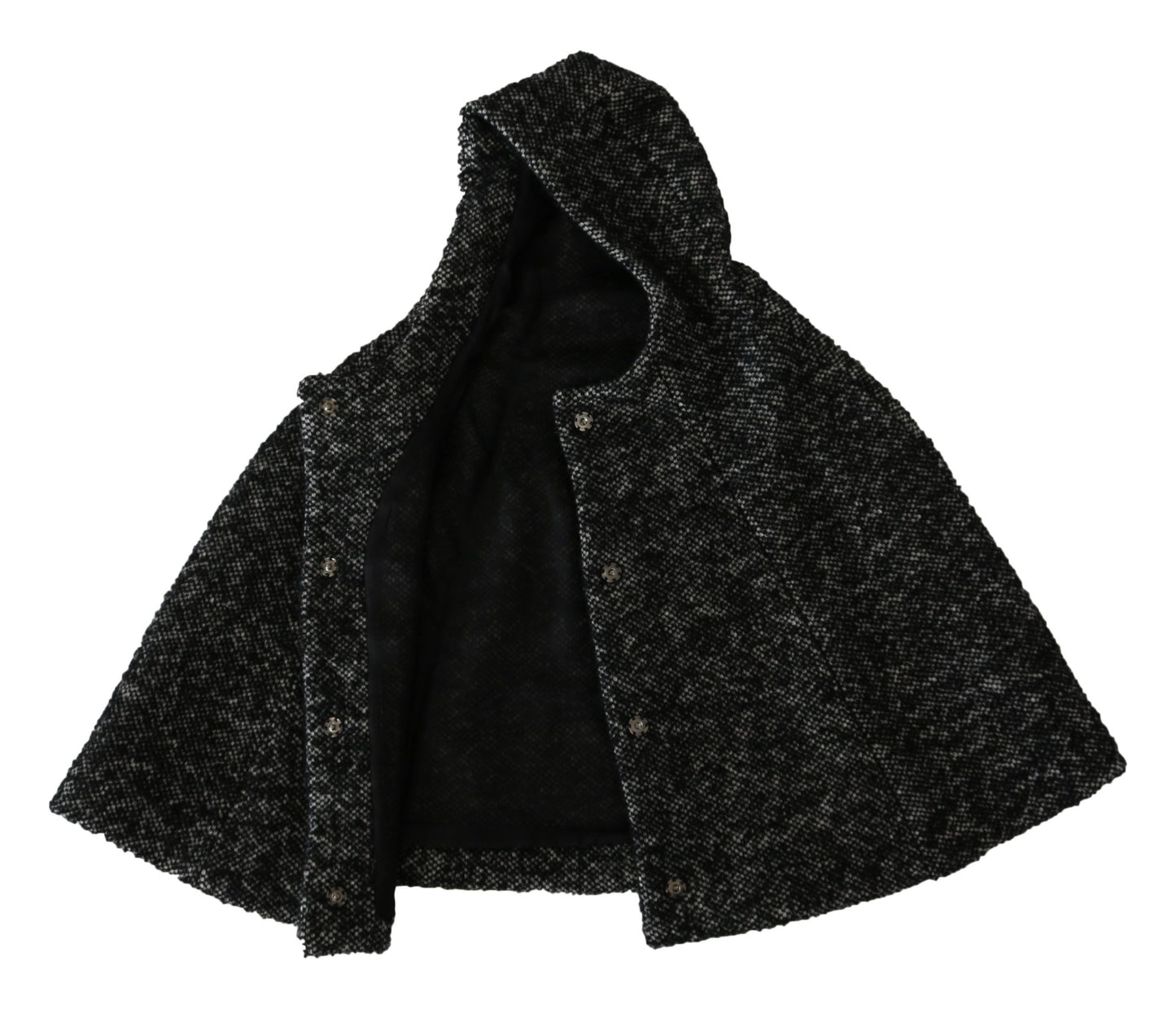 Écharpe à capuche élégante en laine grise Dolce &amp; Gabbana par une marque italienne emblématique