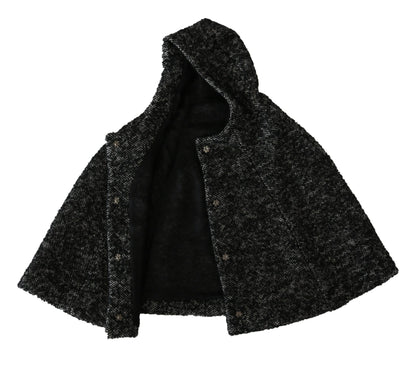 Écharpe à capuche élégante en laine grise Dolce &amp; Gabbana par une marque italienne emblématique