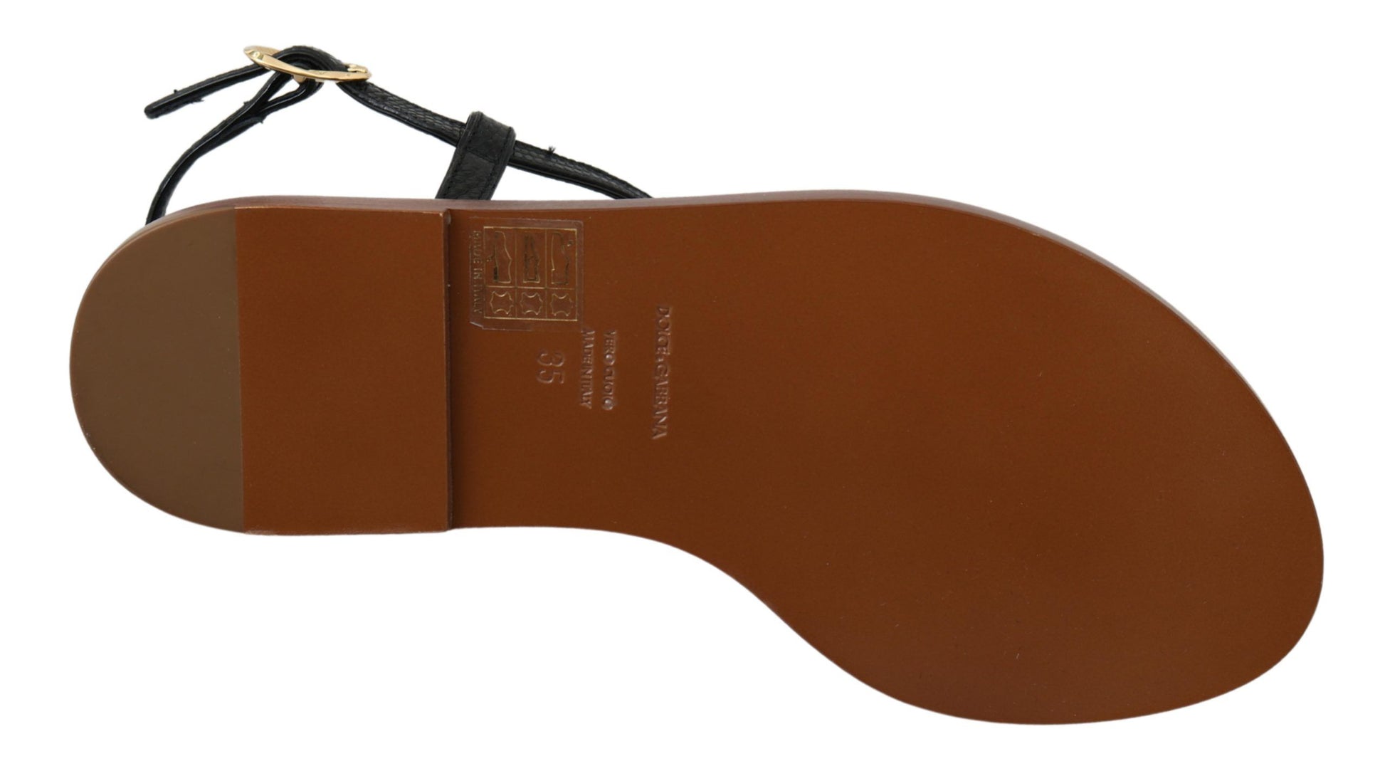 Dolce & Gabbana Black Leather Coins Flip Flops Sandals Shoes by Dolce & Gabbana