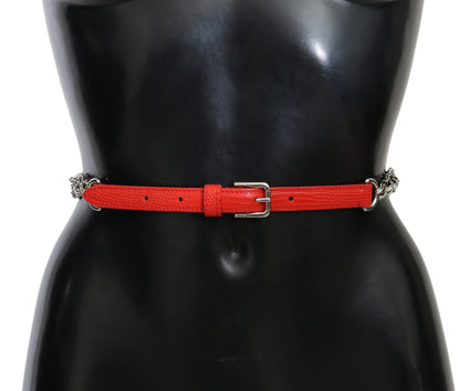 Ceinture élégante à motif floral rose Dolce &amp; Gabbana en rouge vif