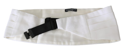 Dolce & Gabbana White Men Waist Belt Cotton Cummerbund by Dolce & Gabbana