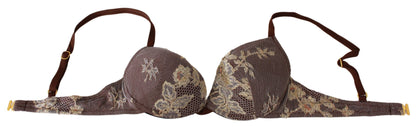 Maillot de bain deux pièces élégant en dentelle marron PINK MEMORIES