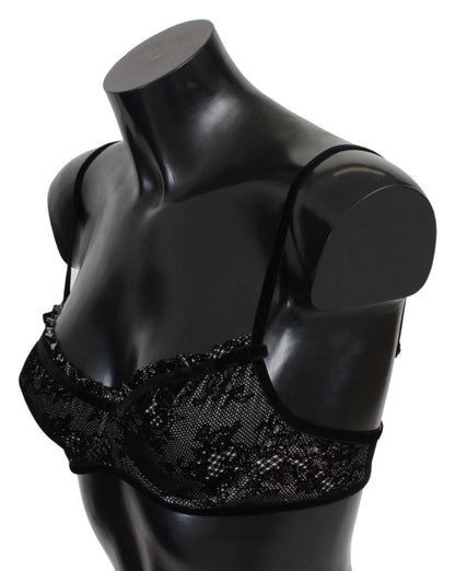 Ermanno Scervino Soutien-gorge balconcino élégant en maille noire