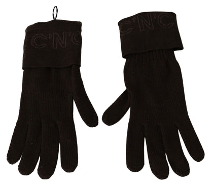 Costume National Gants tricotés marron élégants