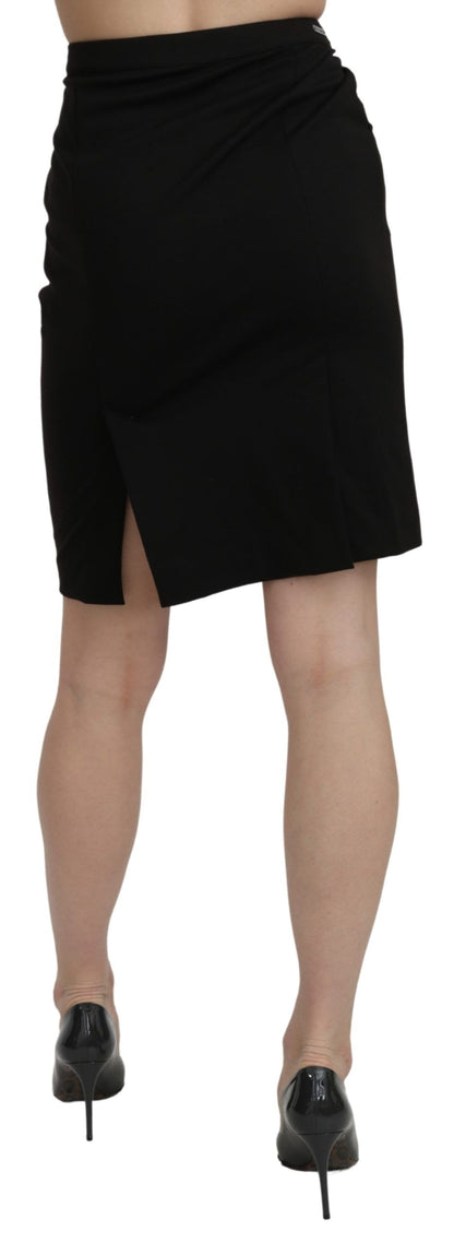 Jupe chic taille haute en lin noir GF Ferre