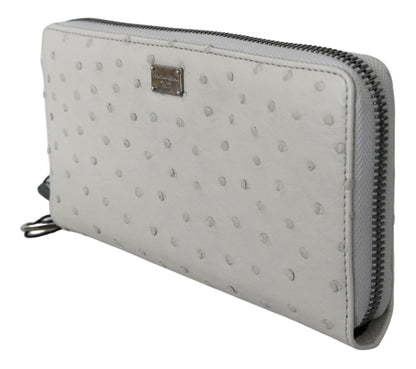 Portefeuille continental élégant en cuir d'autruche Dolce &amp; Gabbana