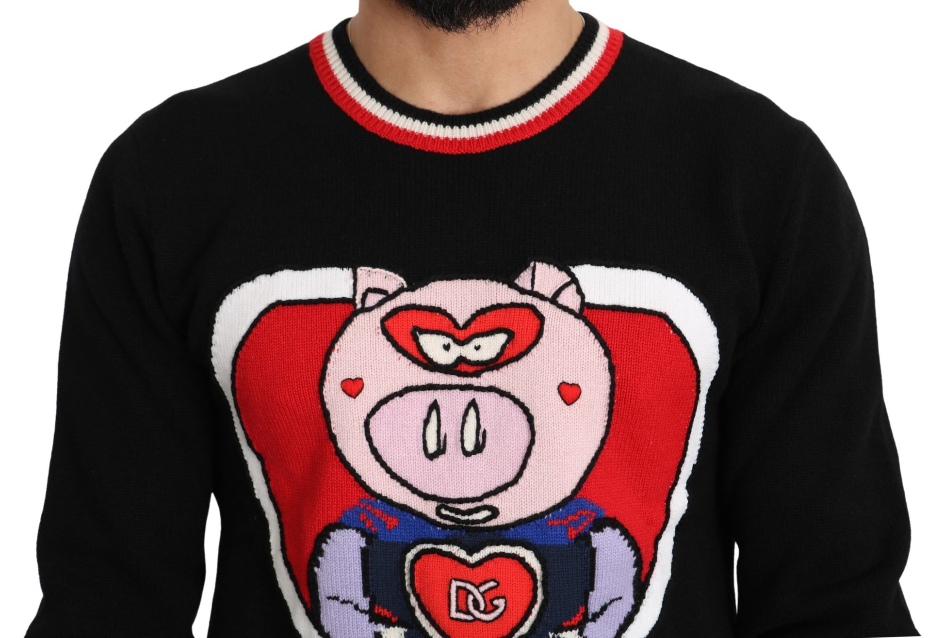 Dolce & Gabbana Black Cashmere Pig of the Year Pullover Sweater by Dolce & Gabbana
