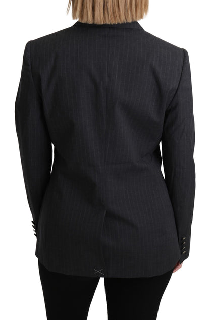 Blazer élégant en coton à rayures grises Dolce &amp; Gabbana