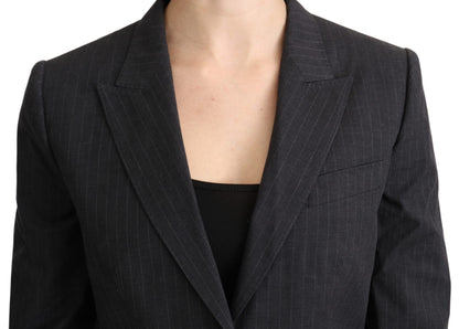 Blazer élégant en coton à rayures grises Dolce &amp; Gabbana