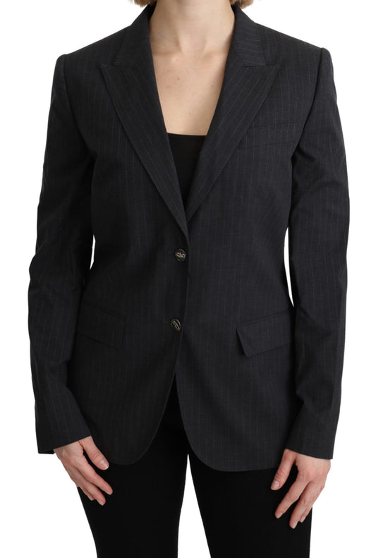 Blazer élégant en coton à rayures grises Dolce &amp; Gabbana