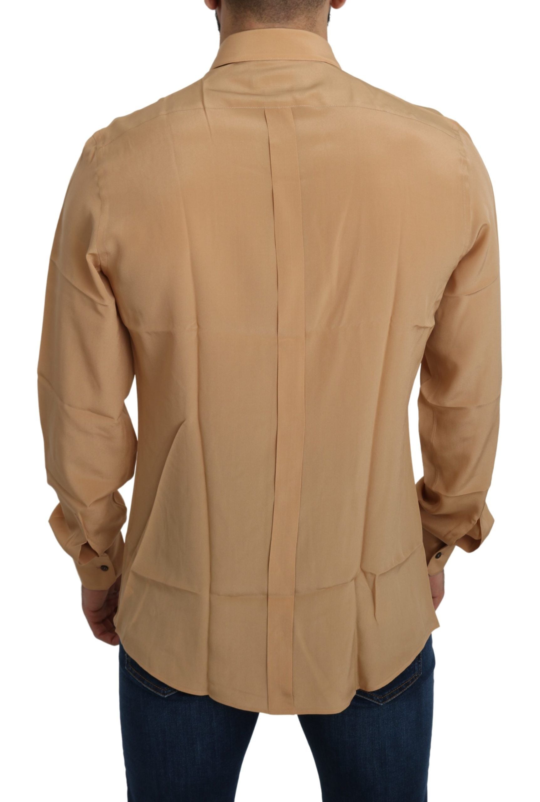 Dolce & Gabbana Elegant Yellow Silk Men's Formal Shirt by Dolce & Gabbana