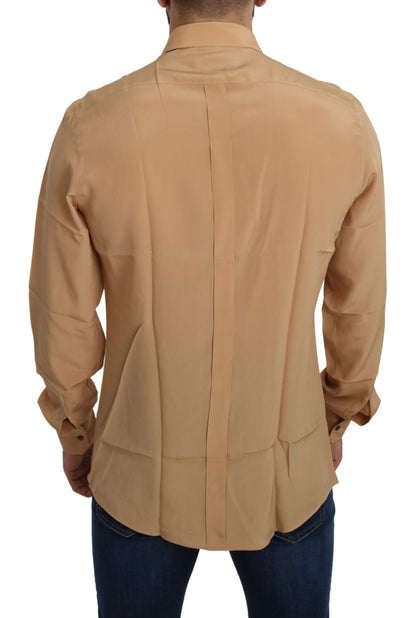Dolce & Gabbana Elegant Yellow Silk Men's Formal Shirt by Dolce & Gabbana