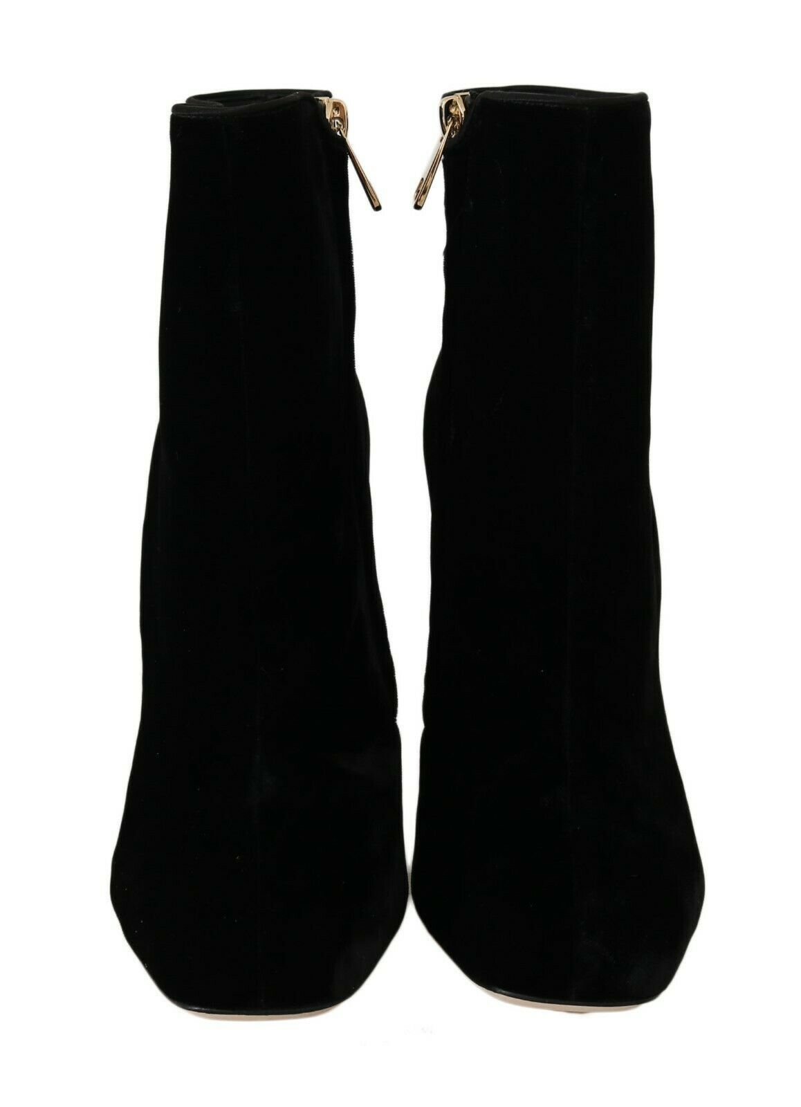 Bottines élégantes en velours Dolce &amp; Gabbana avec talons en cristal