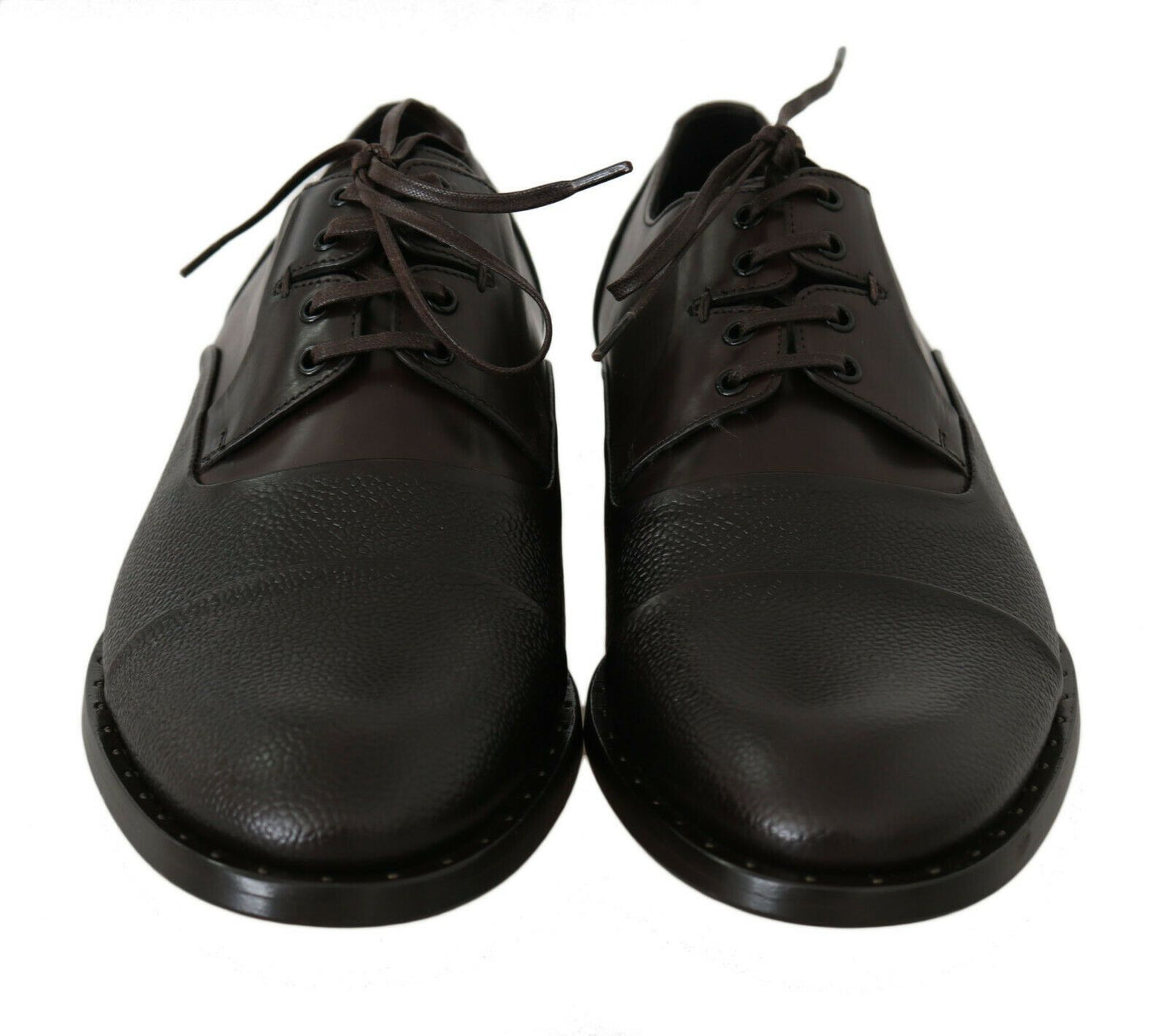 Dolce &amp; Gabbana Brown Leather Laceups Dress Mens Shoes