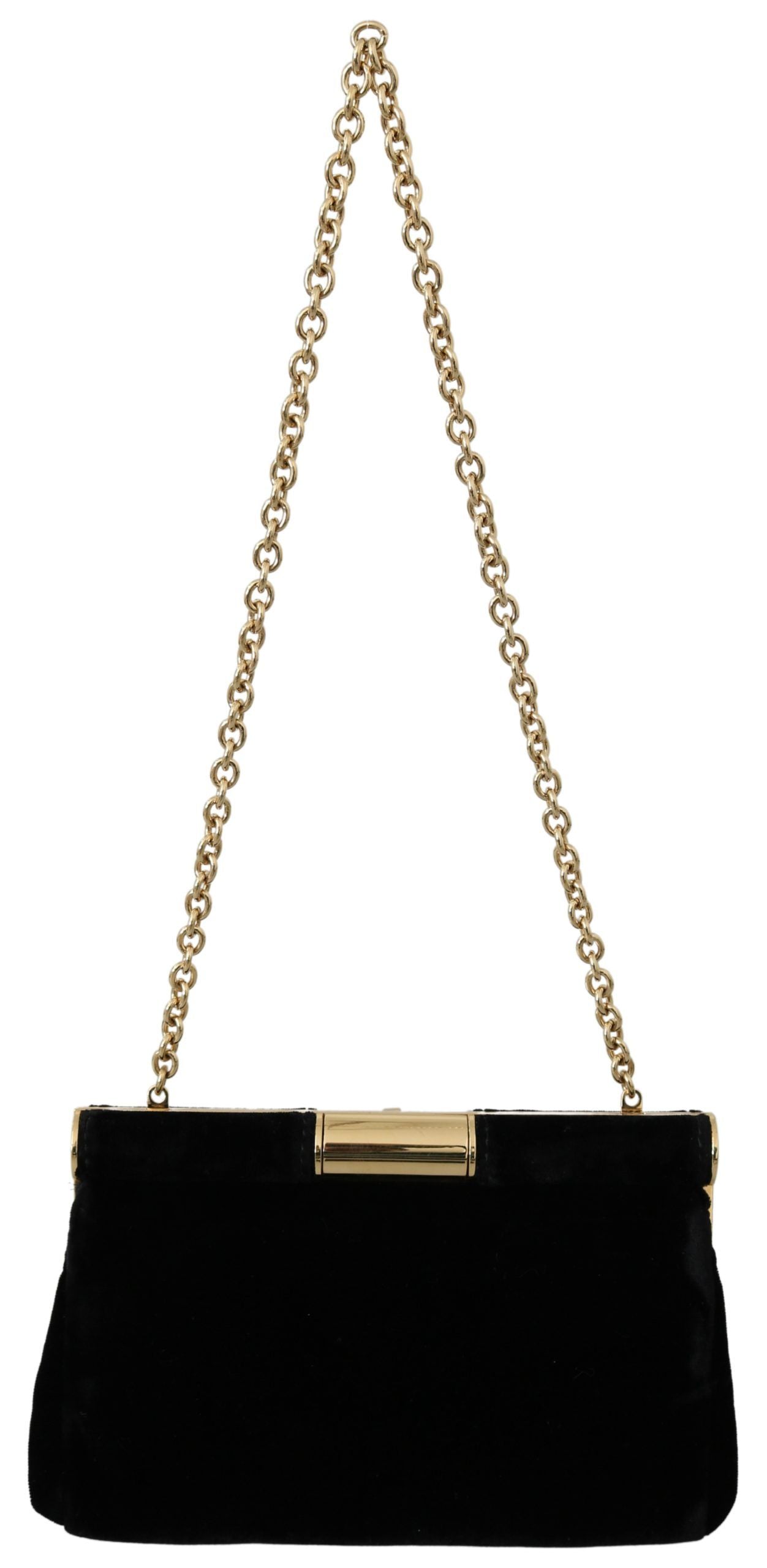 Sac bandoulière de soirée en velours Dolce &amp; Gabbana avec clous en cristal
