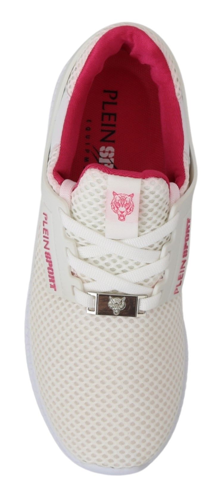 Baskets Becky blanches chics avec accents roses de Philipp Plein
