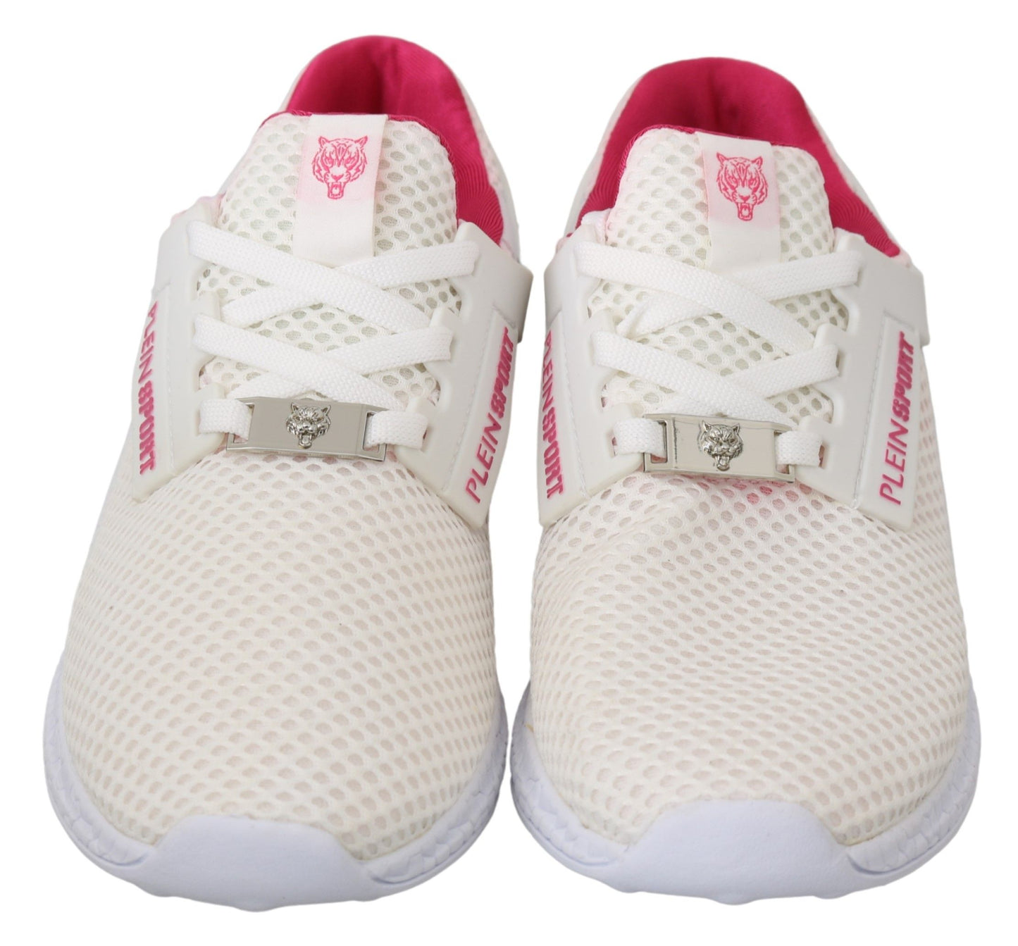 Baskets Becky blanches chics avec accents roses de Philipp Plein