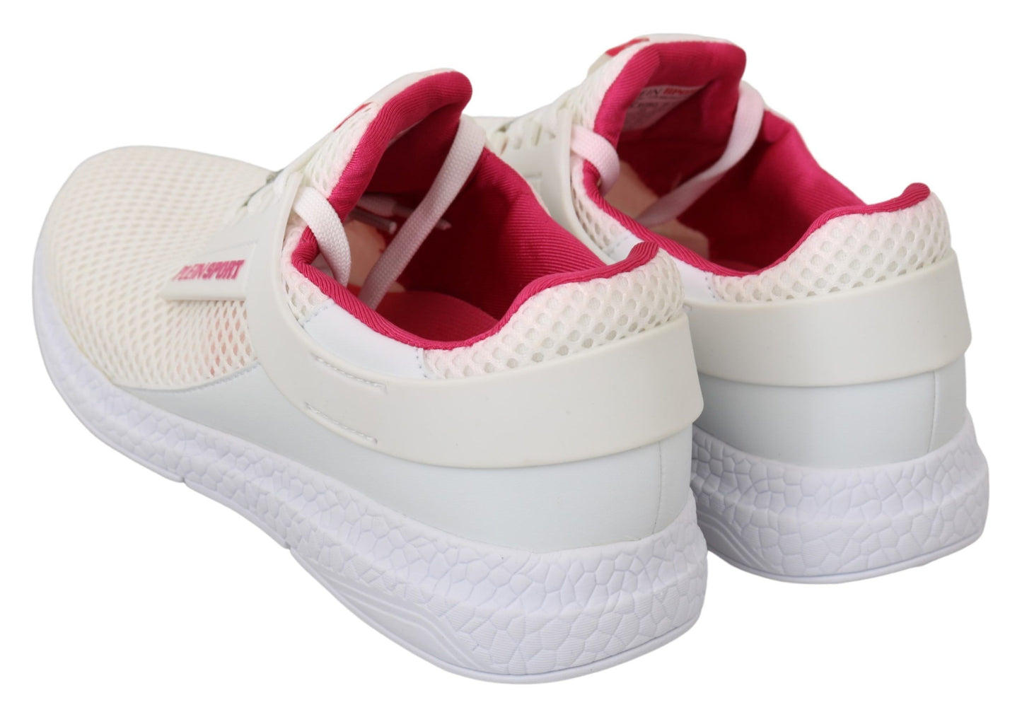 Baskets Becky blanches chics avec accents roses de Philipp Plein