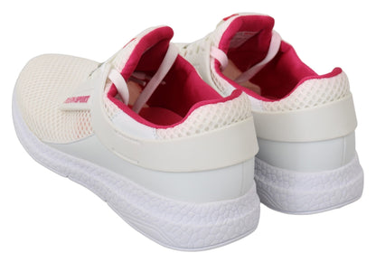 Baskets Becky blanches chics avec accents roses de Philipp Plein