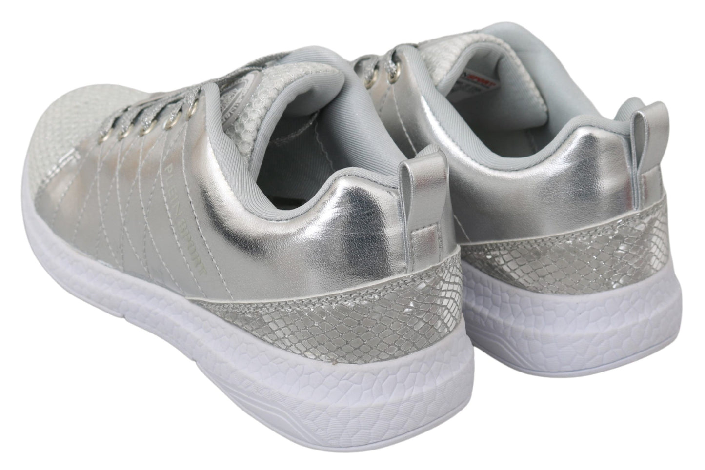 Baskets argentées élégantes Philipp Plein pour les créateurs de tendances