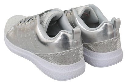 Baskets argentées élégantes Philipp Plein pour les créateurs de tendances