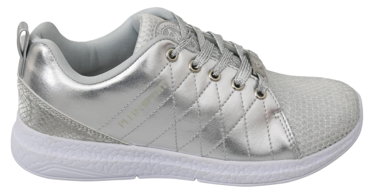 Baskets argentées élégantes Philipp Plein pour les créateurs de tendances