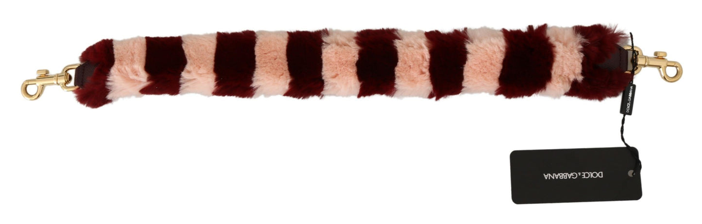 Bandoulière en fourrure rose bordeaux Dolce &amp; Gabbana, accessoire de luxe