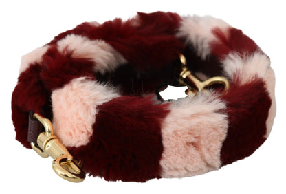 Bandoulière en fourrure rose bordeaux Dolce &amp; Gabbana, accessoire de luxe