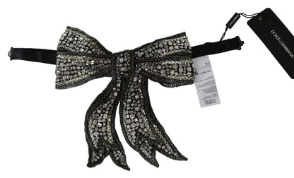 Dolce &amp; Gabbana Élégant nœud papillon en soie argentée