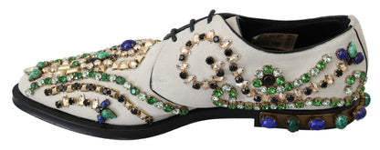 Dolce &amp; Gabbana - Ballerines élégantes en daim blanc avec cristaux