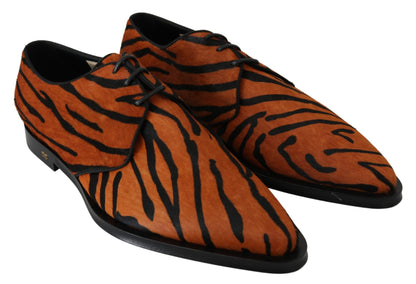 Chaussures habillées Dolce &amp; Gabbana à motif tigre et poils de poney