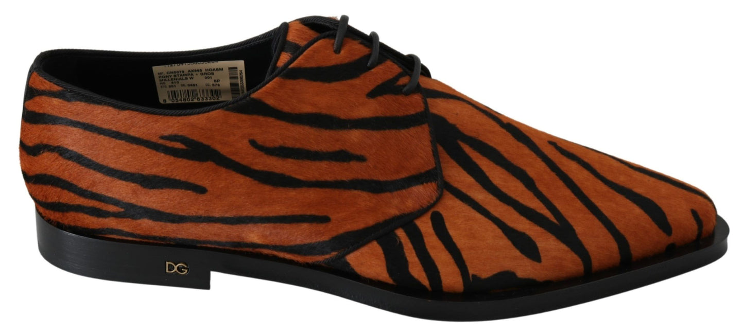 Chaussures habillées Dolce &amp; Gabbana à motif tigre et poils de poney