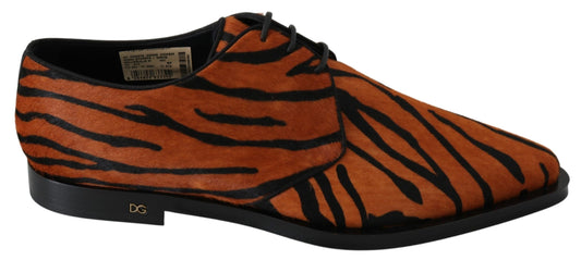 Chaussures habillées Dolce &amp; Gabbana à motif tigre et poils de poney