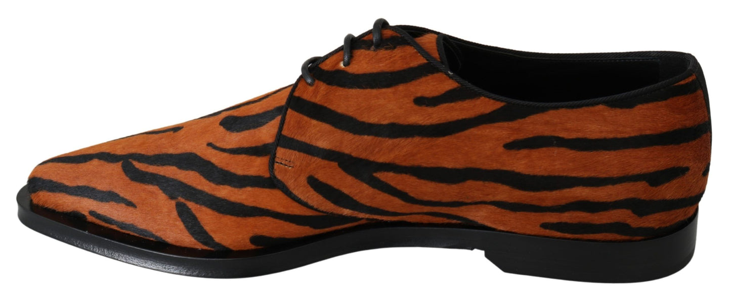 Chaussures habillées Dolce &amp; Gabbana à motif tigre et poils de poney