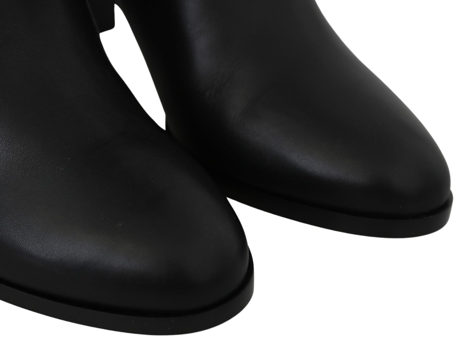 Jimmy Choo Elegant Black Calf Leather Heeled Boots by Jimmy Choo