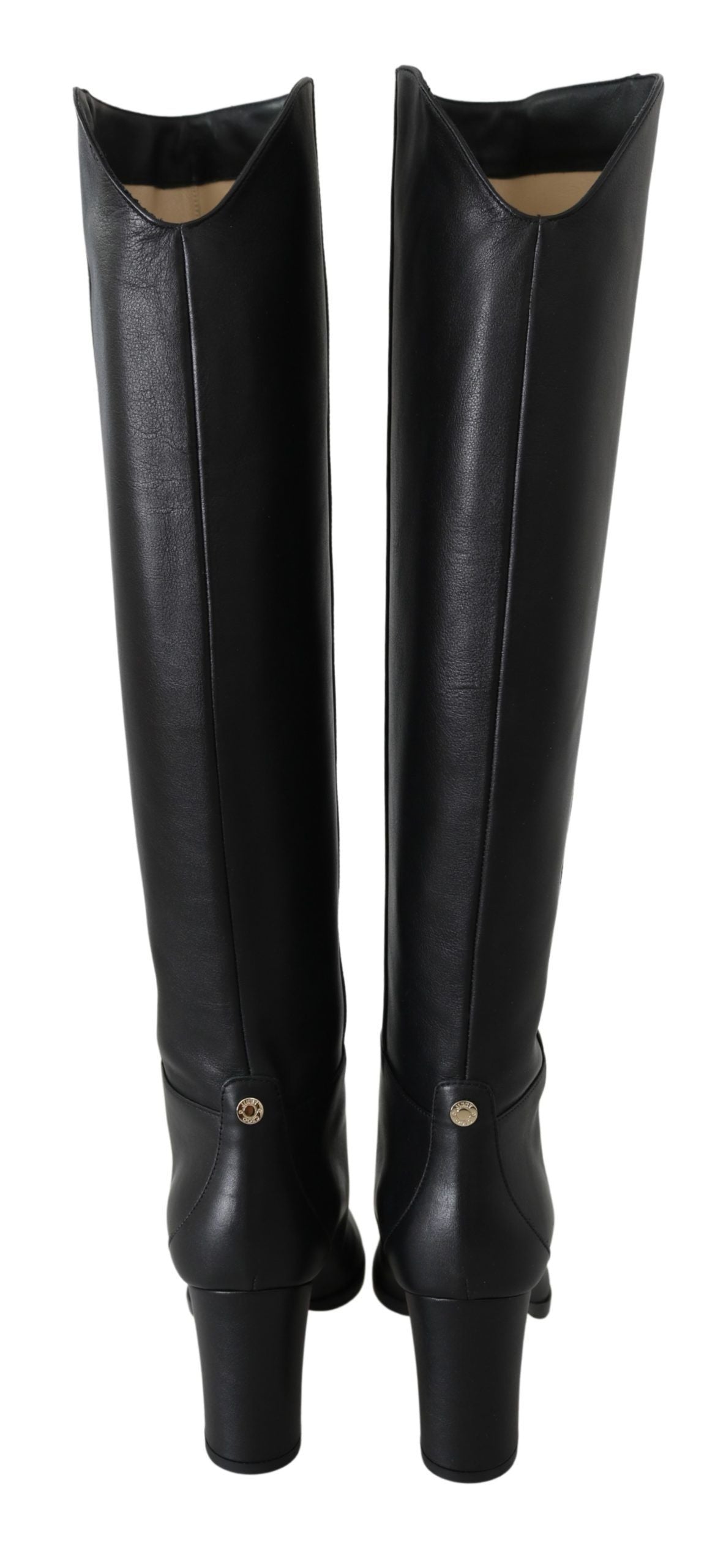 Jimmy Choo Elegant Black Calf Leather Heeled Boots by Jimmy Choo