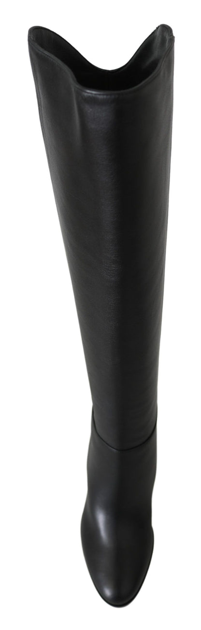 Jimmy Choo Elegant Black Calf Leather Heeled Boots by Jimmy Choo