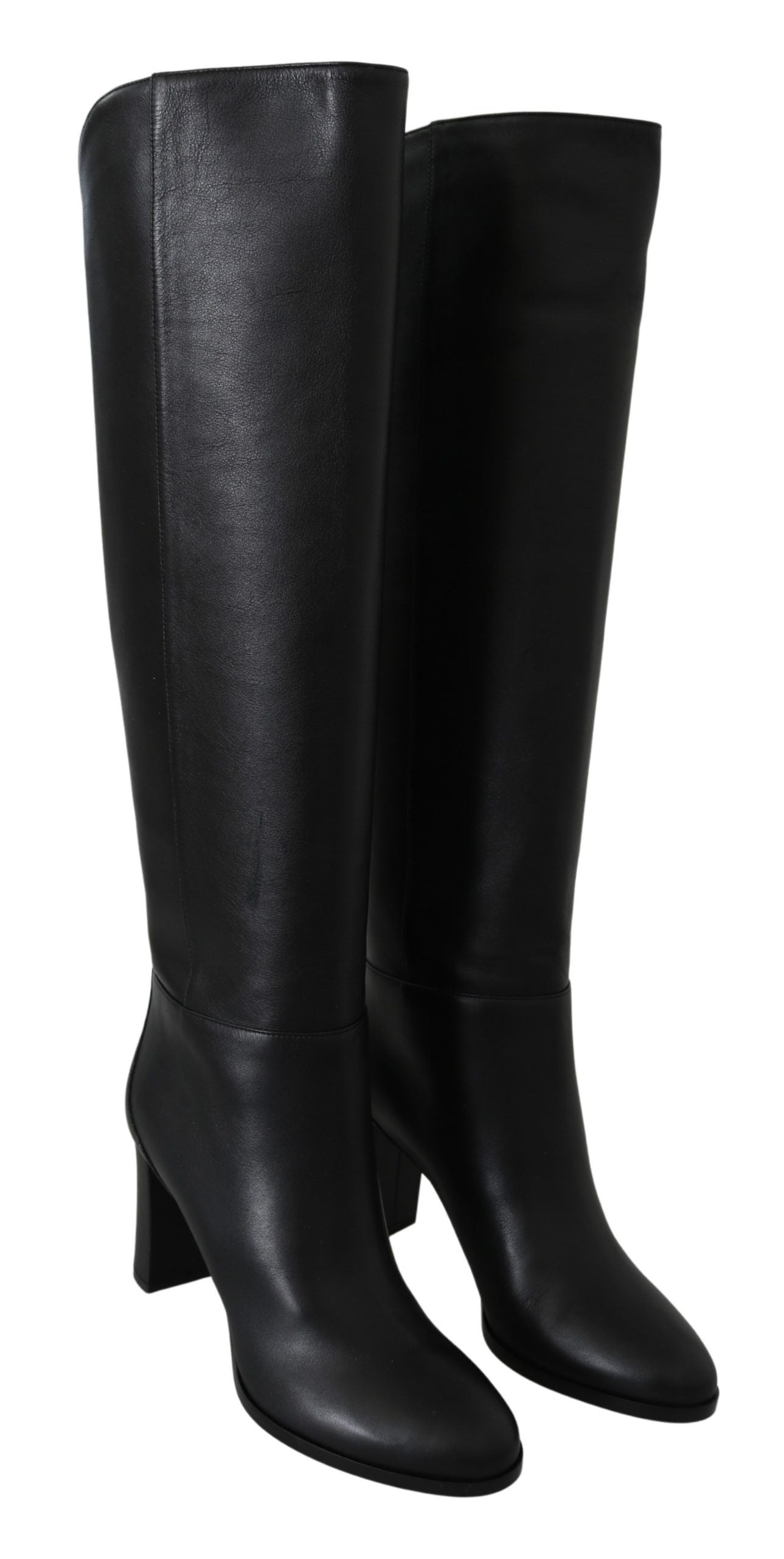 Jimmy Choo Elegant Black Calf Leather Heeled Boots by Jimmy Choo