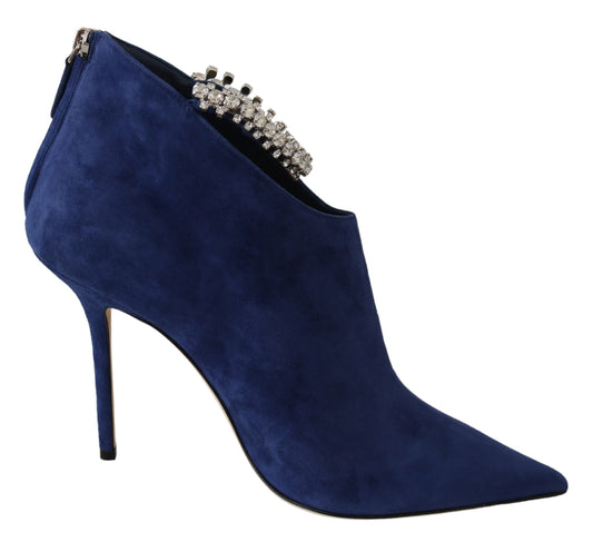 Jimmy Choo Pop Bottes à talons et brides en cristal bleu