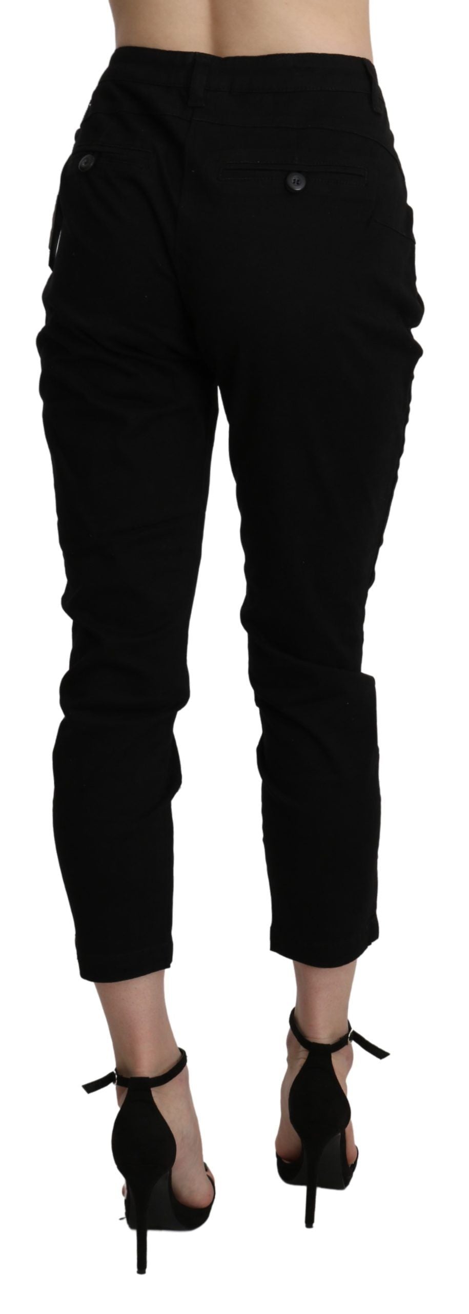 Jean noir court taille haute Eight Chic